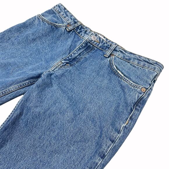 RE/DONE 70s Low Rise Straight 100% Cotton Jeans in Blue Mere Size 30 - Picture 5 of 11